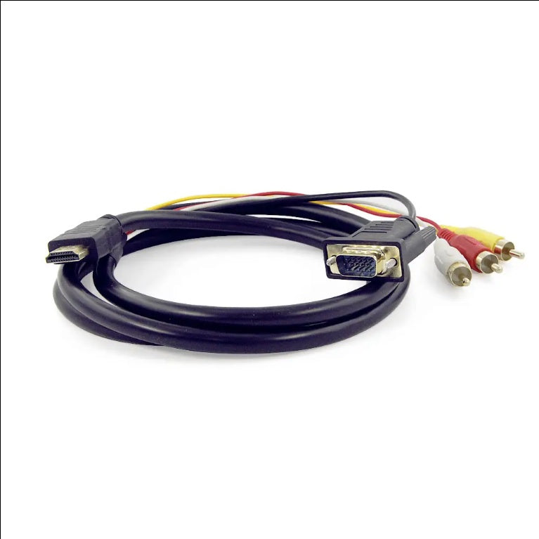 Hdmi To Vga 3 Rca Converter Adapter Cable For Hdtv